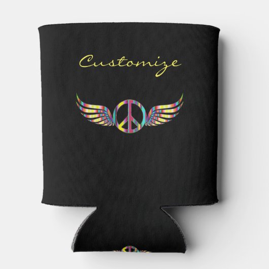 Winged Hippie Peace Symbol Thunder_Cove Blikjeskoeler (Achterkant)