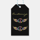 Winged Hippie Peace Symbol Thunder_Cove Cadeaulabel (Voorkant)