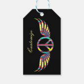 Winged Hippie Peace Symbol Thunder_Cove Cadeaulabel (Achterkant)