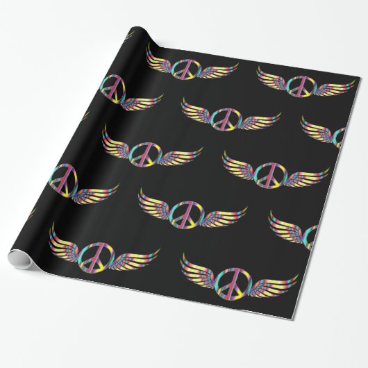 Winged Hippie Peace Symbol Thunder_Cove Cadeaupapier (Uitgerold)