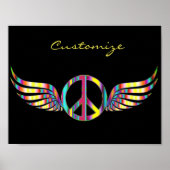 Winged Hippie Peace Symbol Thunder_Cove Poster (Voorkant)