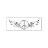 Winged Hippie Peace Symbol Thunder_Cove Rubberstempel (Gestempeld)