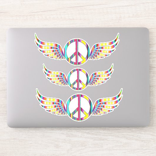 Winged Hippie Peace Symbol Thunder_Cove Sticker (Computer)