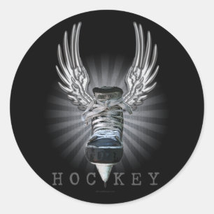 Winged Hockey Ronde Sticker