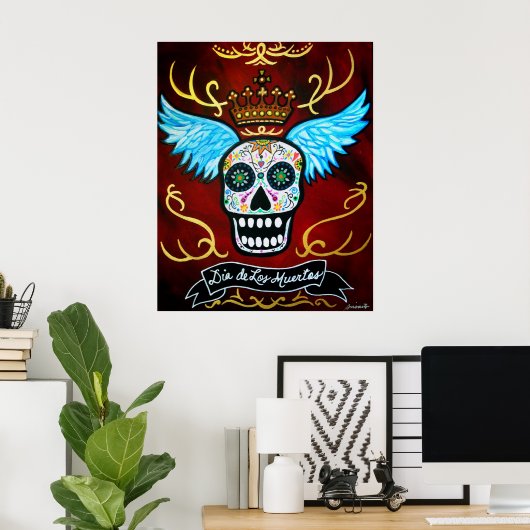 WINGED MUERTOS POSTER (Thuiskantoor)