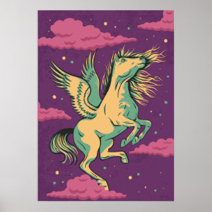 Winged paard Pegasus Poster