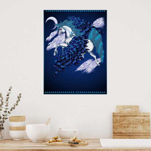 Winged Poster Unicorn (Keuken)