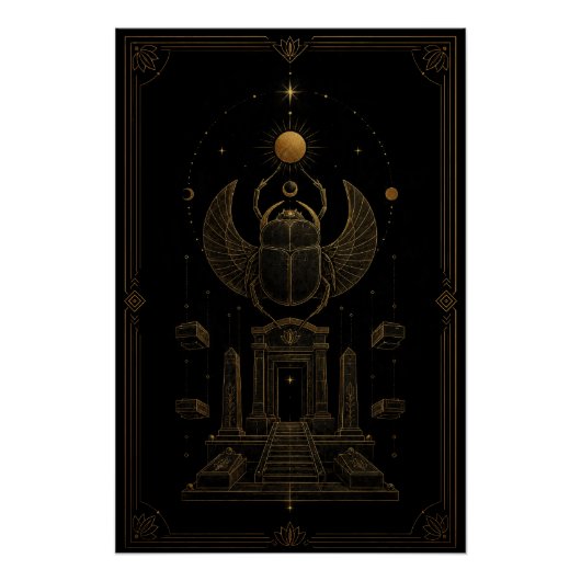 Winged Scarab Guardian Temple Poster (Devant)