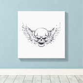Winged schedel canvas afdruk (Insitu (Houten vloer))