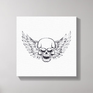 Winged schedel canvas afdruk