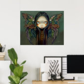Winged Seer gothic angel-fee Art Print (Thuiskantoor)