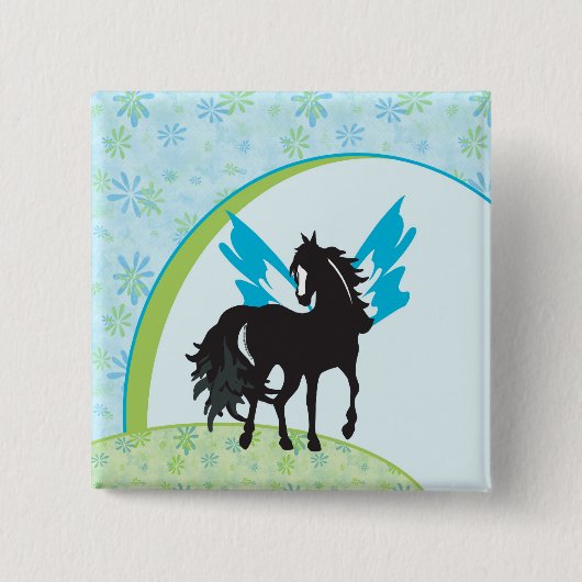Winged Steed Pin / Vierkante Button 5,1 Cm (Voorkant)