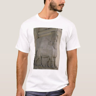 Winged stier op een façade van King Sargon II's T-shirt