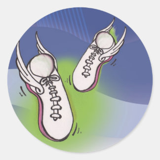 Winged tennis Shoes Ronde Sticker