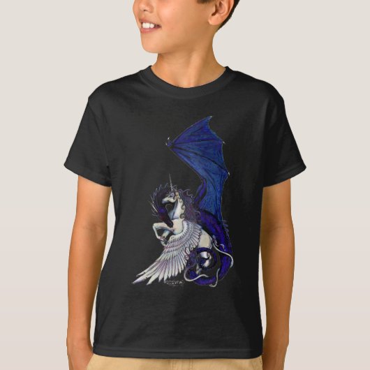WINGED unicorn en Dragon T-shirt (Voorkant)