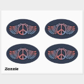 Winged Vrede Ovale Sticker (Vel)