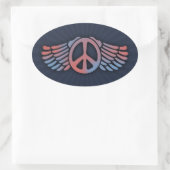 Winged Vrede Ovale Sticker (Tas)
