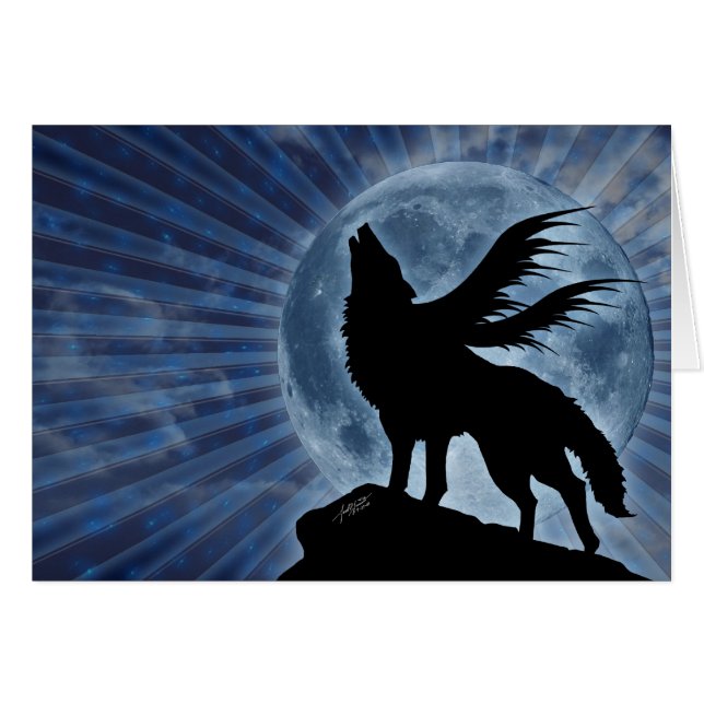 Winged Wolfskaart (Voorkant Horizontaal)