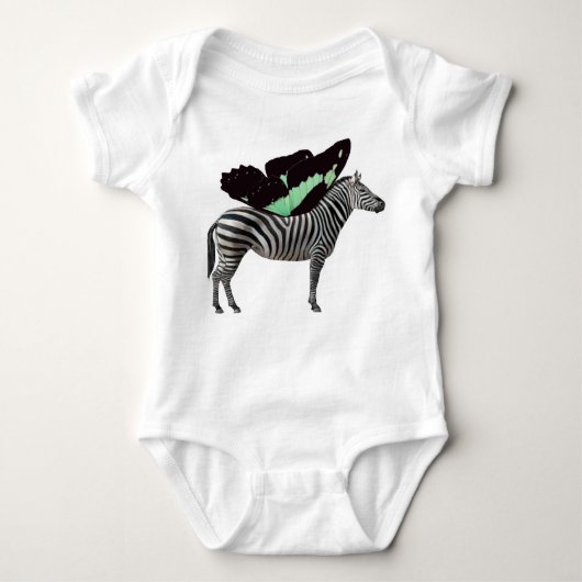 Winged Zebra Baby Bodysuit (Voorkant)