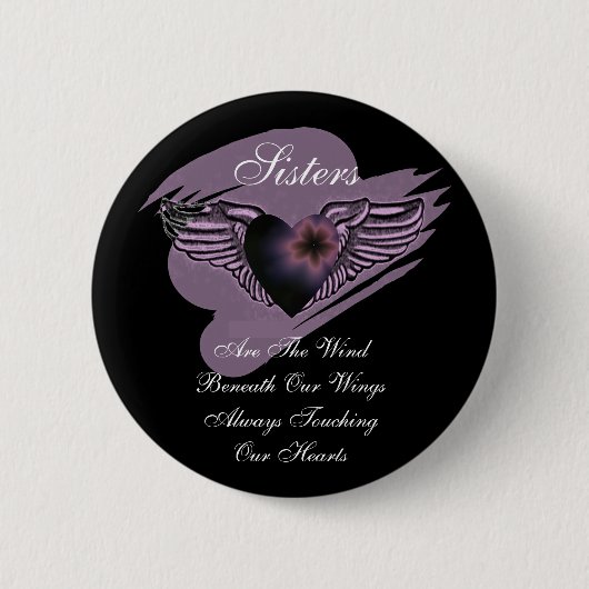 Winged zisterhart ronde button 5,7 cm (Voorkant)