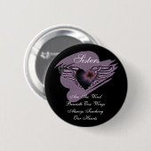 Winged zisterhart ronde button 5,7 cm (Voorkant /achterkant)