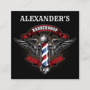Wingel Barber Pole Square Personaliseren Vierkante Visitekaartje