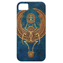Wingel Egyptian Scarab Beetle met Ankh - blauw iPhone 11 Hoesje