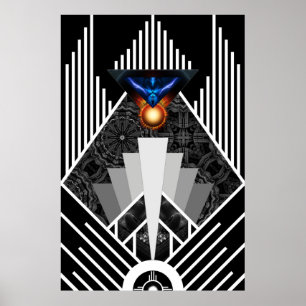 Wingen van het Poster van het archief van de Deco 