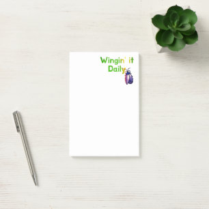 Wingin It Dagelijkse Grappige Bug Humor Post-it® Notes