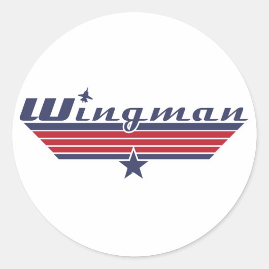 Wingman Ronde Sticker (Voorkant)