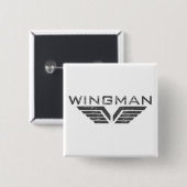Wingman Vierkante Button 5,1 Cm (Voorkant /achterkant)