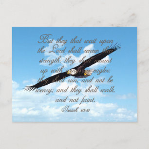 Wings as Eagles, Isaiah 40:31 Christelijke Bijbel Briefkaart