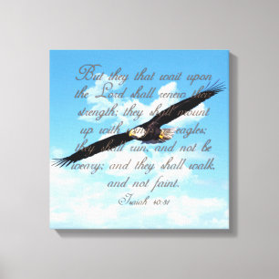 Wings as Eagles, Isaiah 40:31 Christelijke Bijbel Canvas Afdruk