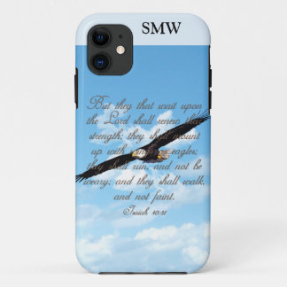Wings as Eagles, Isaiah 40:31 Christelijke Bijbel iPhone 11 Hoesje