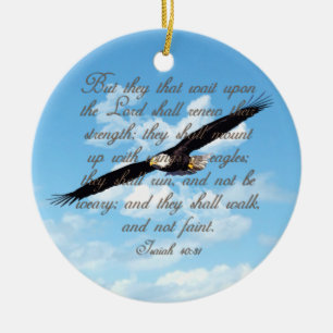 Wings as Eagles, Isaiah 40:31 Christelijke Bijbel Keramisch Ornament
