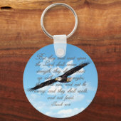 Wings as Eagles, Isaiah 40:31 Christelijke Bijbel Sleutelhanger (Voorkant)