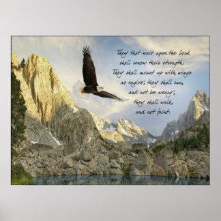Wings as Eagles Isaiah 40:31 Poster