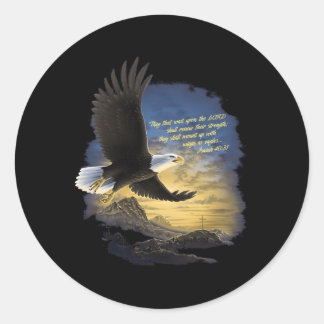 Wings as Eagles Jesaja 4031 Christelijk Ronde Sticker