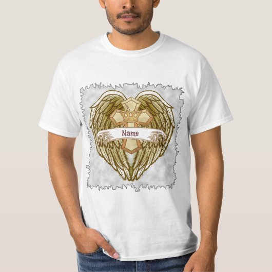 Wings Crown Christelijk Cross T-shirt (Voorkant)