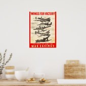 Wings for Victory Fighter Vliegtuig Vintage Poster (Keuken)