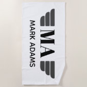 Wings Gepersonaliseerd Monogram Strandlaken (Voorkant)