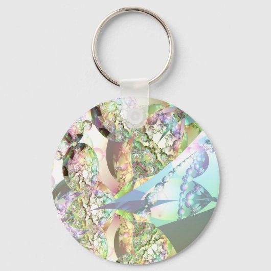 Wings of Angels - Celestite & Amethyst Crystals Sleutelhanger (Voorkant)