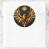 "Wings of Elegance: Golden Eagle Classic Ro Ronde Sticker (Tas)