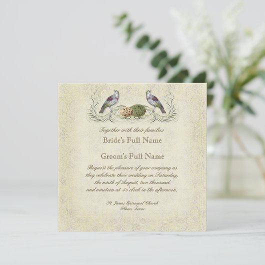 Wings of Love Invitation - Crème Tan (Debout devant)