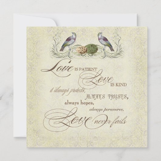 Wings of Love Invitation - Crème Tan (Dos)