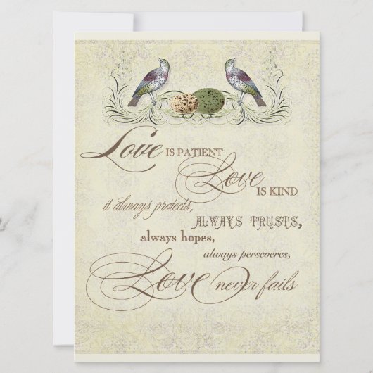 Wings of Love Invitation - Crème Tan (Dos)