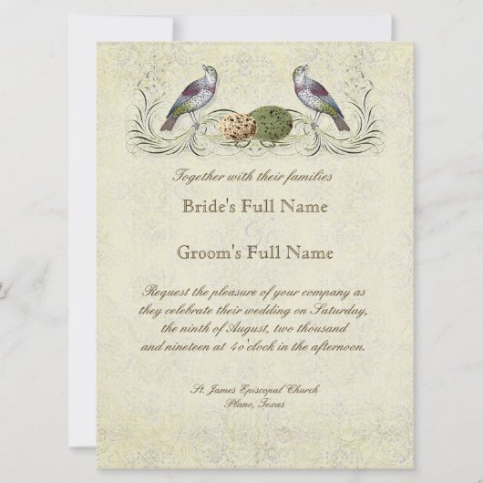 Wings of Love Invitation - Crème Tan (Devant)