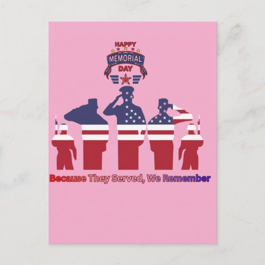 Wings of remembrance pink briefkaart (Voorkant)