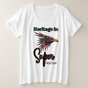 Wings of Tradition: Inheemse Amerikaanse vogel in Grote Maat T-shirt