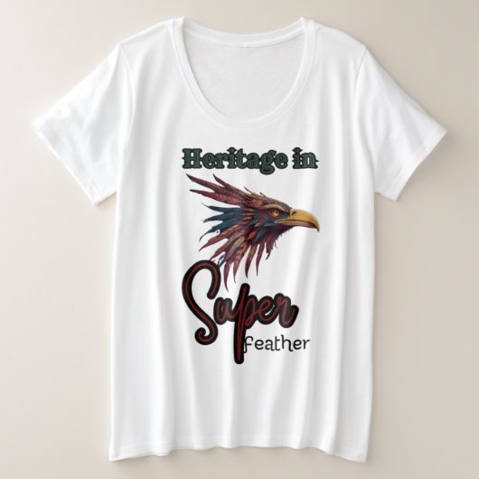 Wings of Tradition: Inheemse Amerikaanse vogel in Grote Maat T-shirt (Design voorkant)